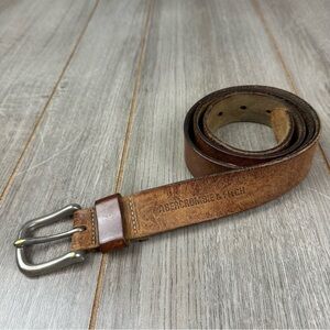 Vintage Abercrombie & Fitch Brown Leather Belt Men Sz 36 Made in USA 1-1/8" Wide